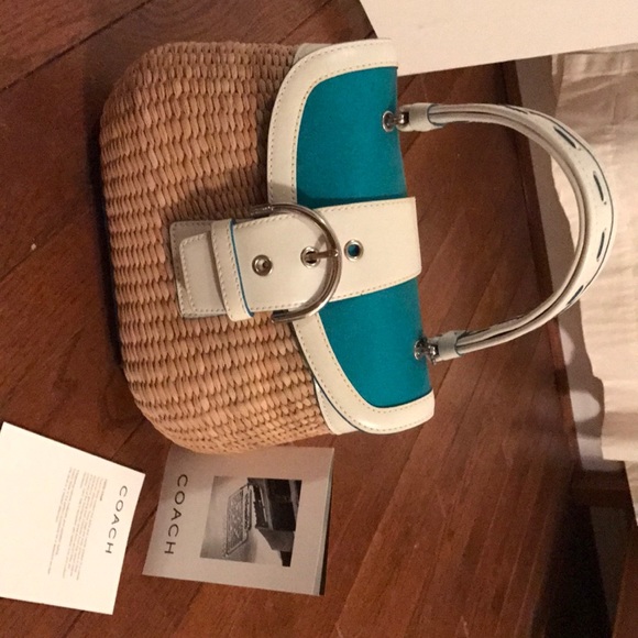 Coach straw handbag - Picture 5 of 6